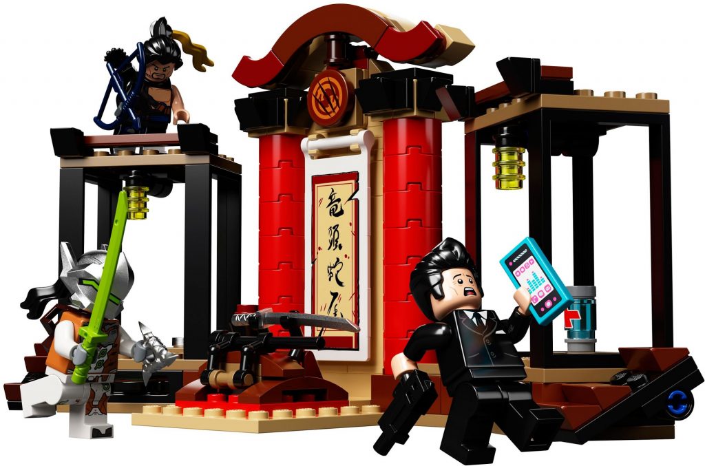 official image of the hanzo vs genji lego overwatch set
