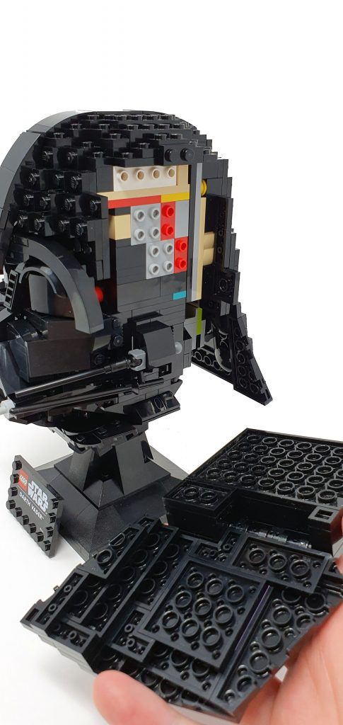 part 2 of the images showing the assembly on the side of the darth vaders helmet lego set