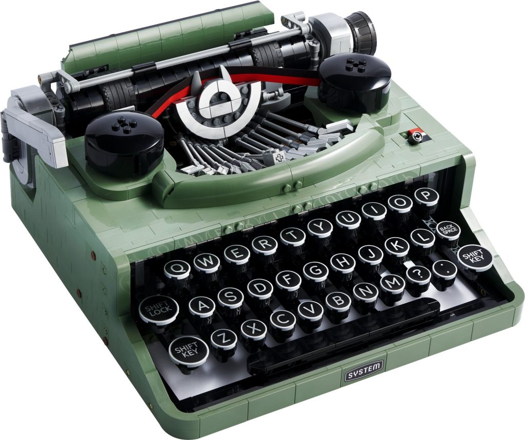 official image of the legos ideas typewriter set